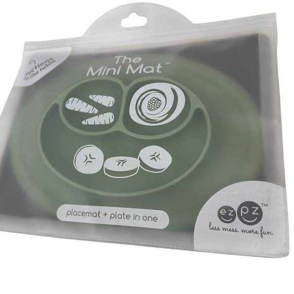 EZPZ The Mini Mat Baby Placemat Food Bowl/Plate Silicone Suction BPA free Sage - Picture 4 of 15